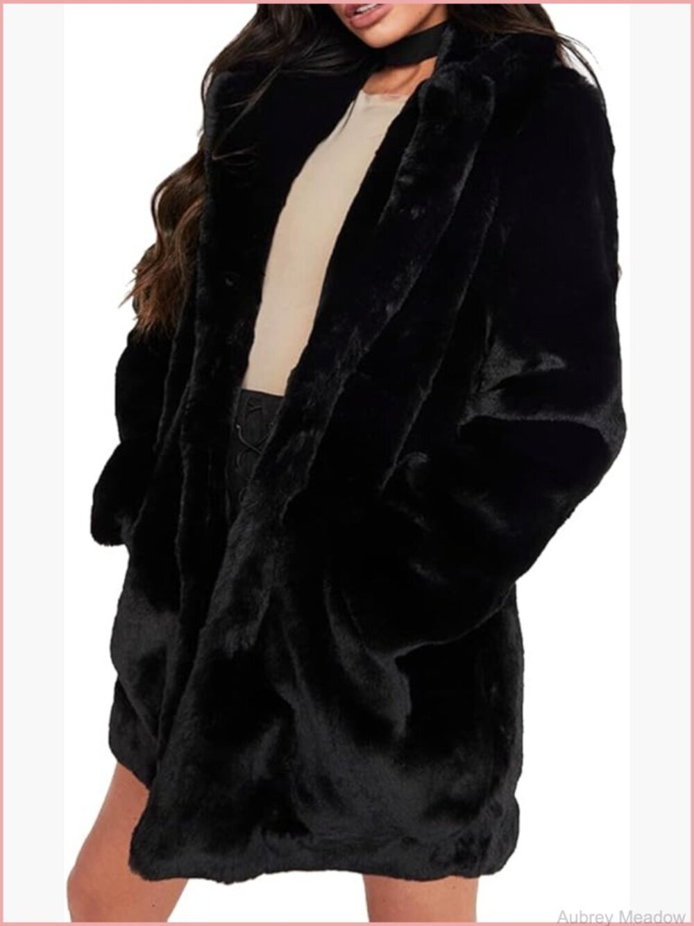 Womens Winter Faux Fur Coat with Inner Lining & Buttons